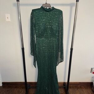 SHEIN Dark Green Sequin Gown